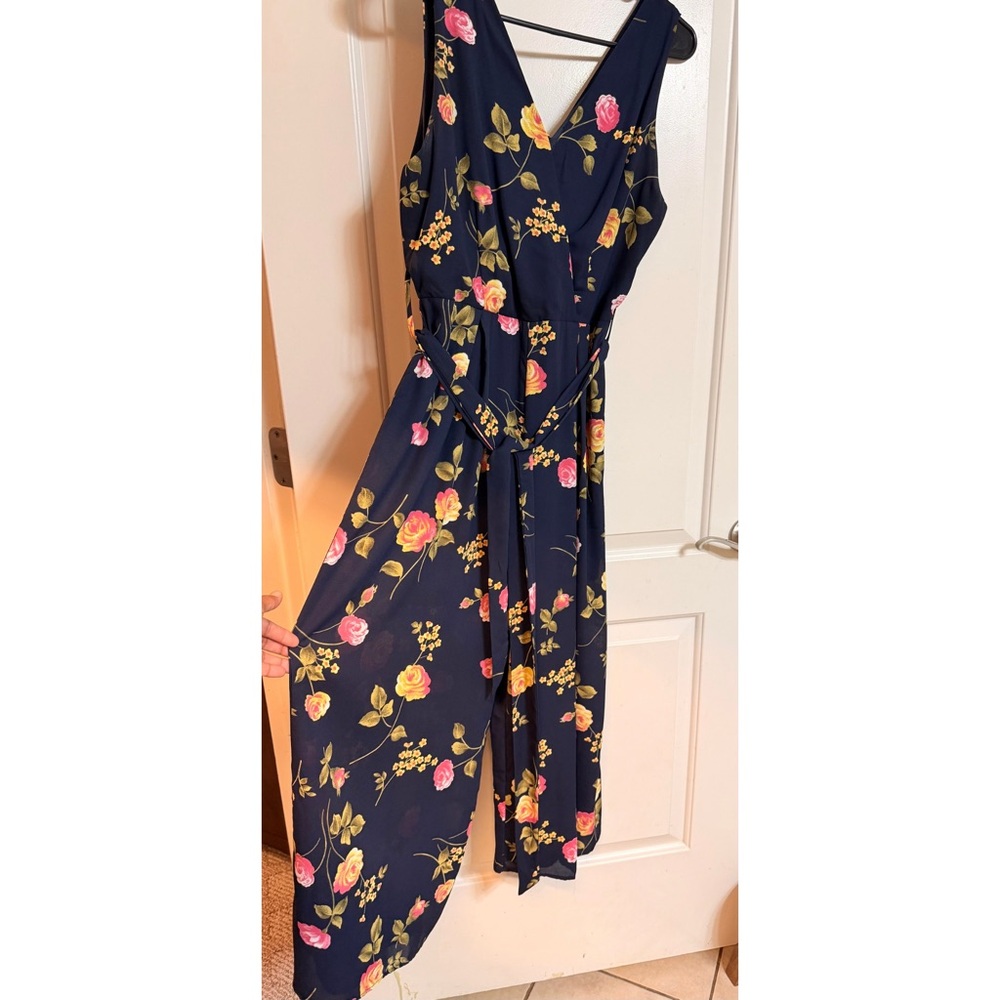 Chic Floral Navy Jumpsuit